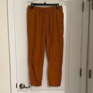 Old Navy Rust Orange Linen Blend Drawstring Pants Size Small Lightweight Summer